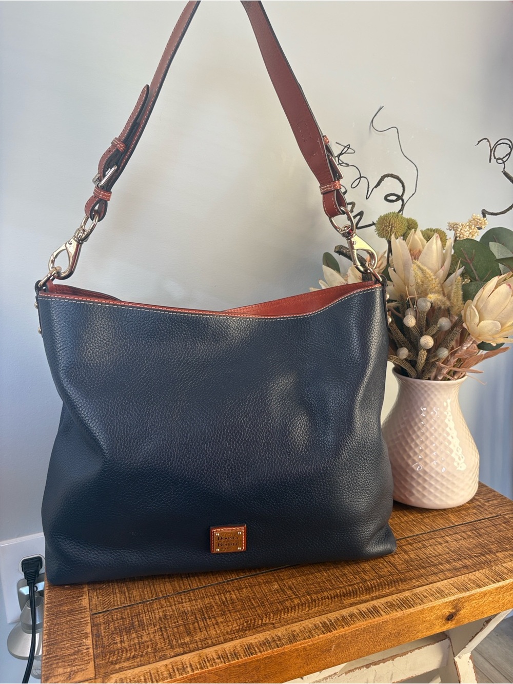 Dooney & Bourke Shoulder Bag in Blue & Brown